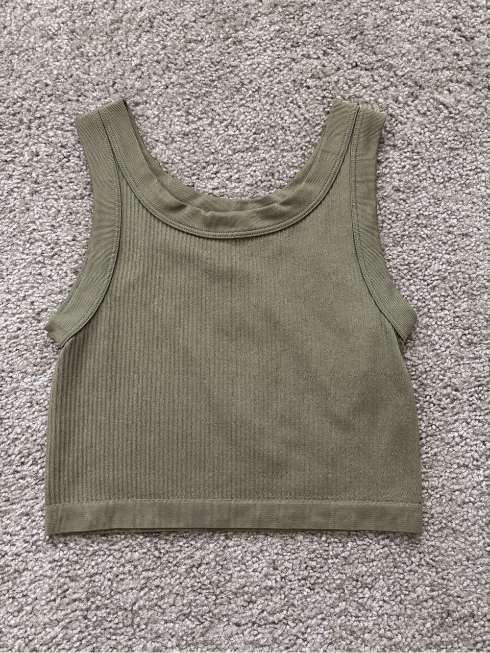 Urban Outfitters Olive Ribbed Crop Tank